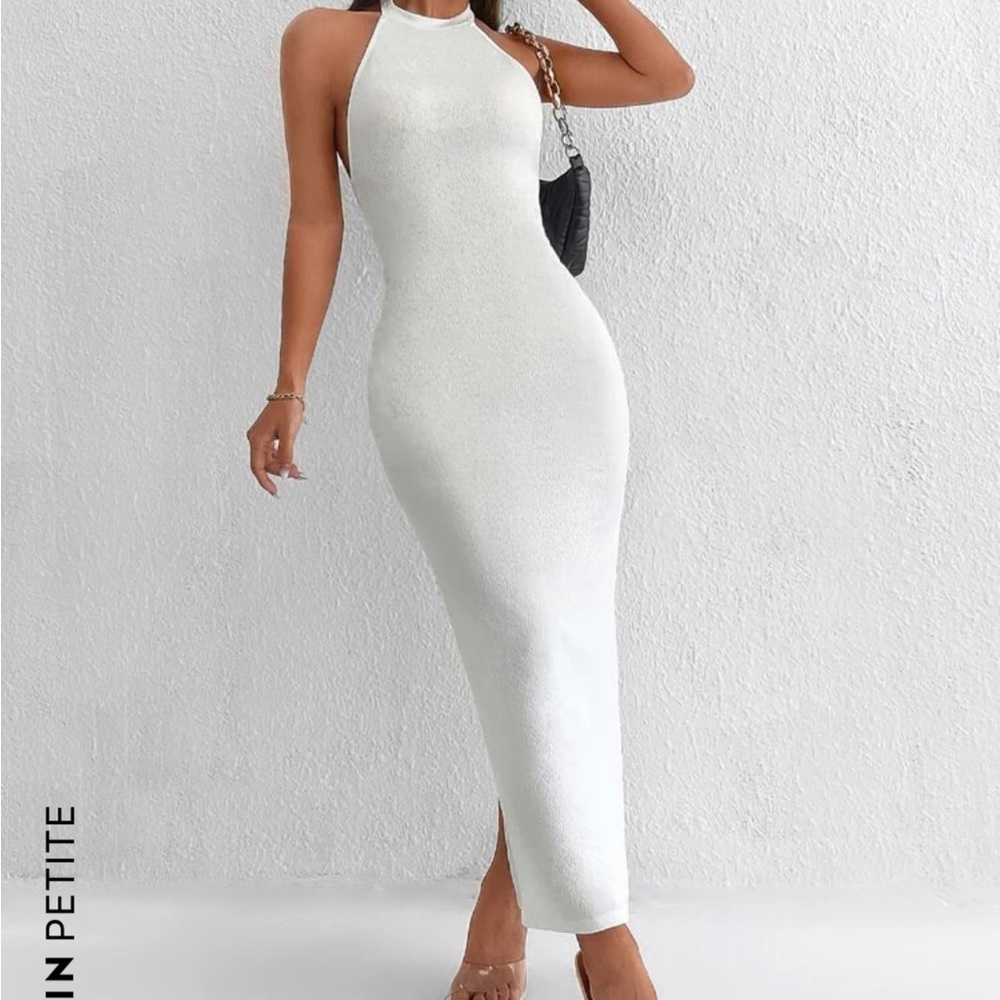 Backless white dress